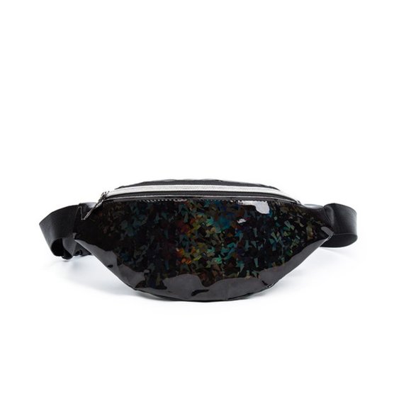 Holographic Fanny Packs 80s 90s Retro Glitter Shiny Waist Hip Travel Bag Purse - Picture 4 of 6